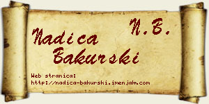 Nadica Bakurski vizit kartica
